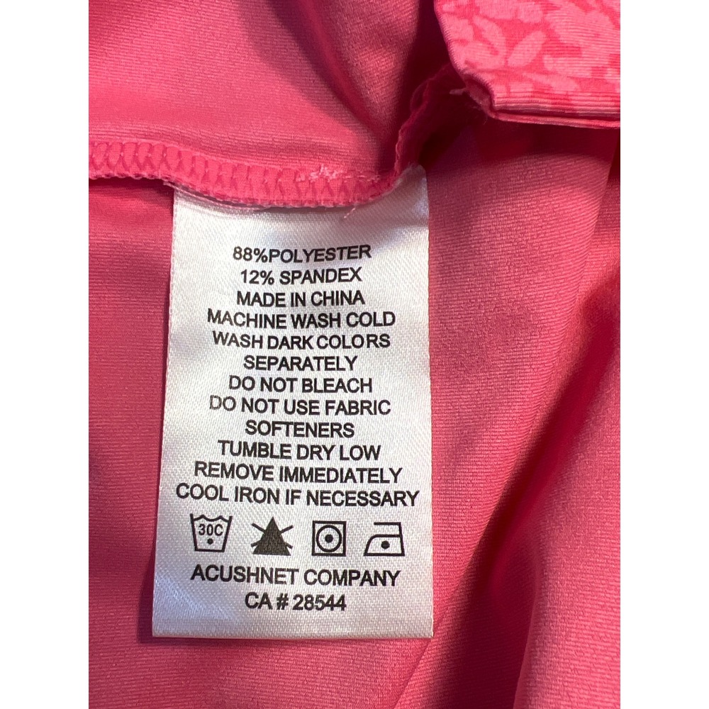 FootJoy Mens Naples Heritage 2023 Floral Golf Polo Shirt Coral Pink Large - Picture 2 of 9
